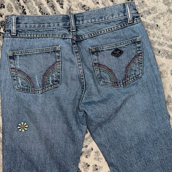 Vintage Angels Embroidered Jeans With Patches Rainbow Pockets Size 7 Women - Picture 4 of 16